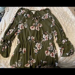 Green Floral Dress SZ L